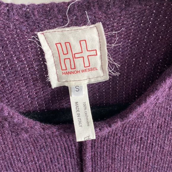 H+ Hannoh Wessel 100% Cashmere Short Sleeve Sweater Size S - Picture 2 of 5